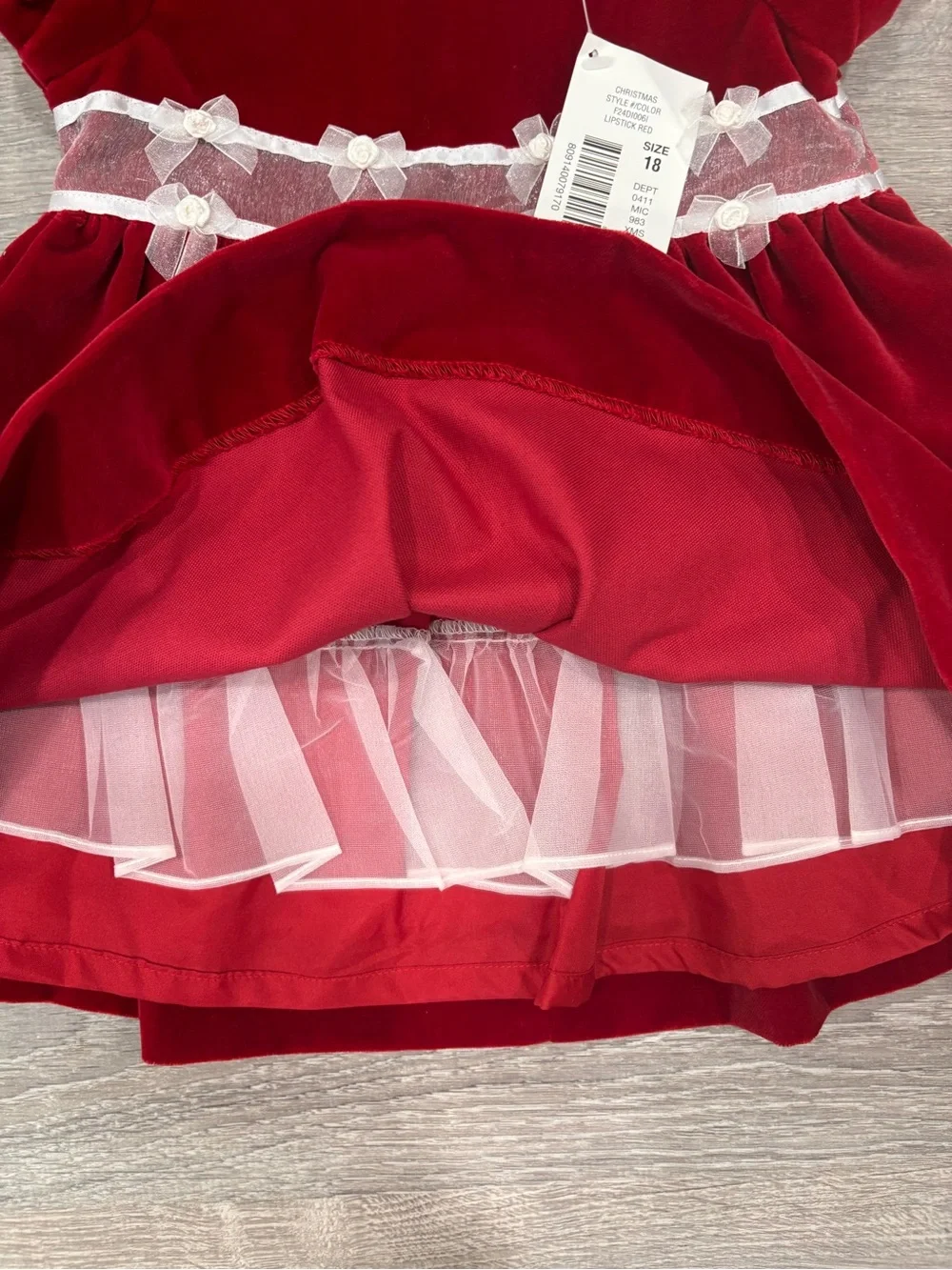NWT Class Club Baby 18 Months Red Velvet Holiday Dress Lined Christmas